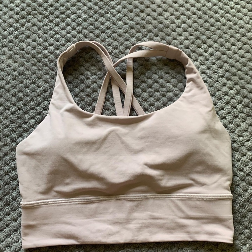 Lululemon energy bra long line size 4 smoky blush